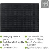 Afdruipmat Maxi, extra grote rubberen mat met noppenstructuur om borden en glazen te laten drogen, gootsteenmat van hoogwaardig kunststof, vaatwasmachinebestendig, 40 × 30 cm,zwart