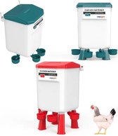 Abreuvoir UniEgg® - 11 litres (Rouge) - 4 abreuvoirs automatiques et innovants, y compris ensemble suspendu et pieds - abreuvoir pour poulet et autres volailles ou volailles