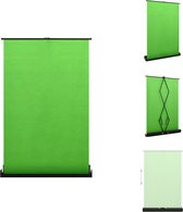 vidaXL Toile de fond pour photographie Vert 134x210 cm - Tissu non tissé et aluminium - 57 diagonales - Rapport d'aspect 4-3 - Toile de fond pour studio
