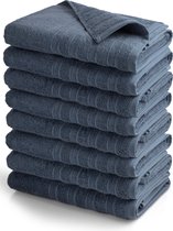 OUTLET BATH TEXTILES - lot de 8 - serviette de bain 70x140 cm - bleu jeans
