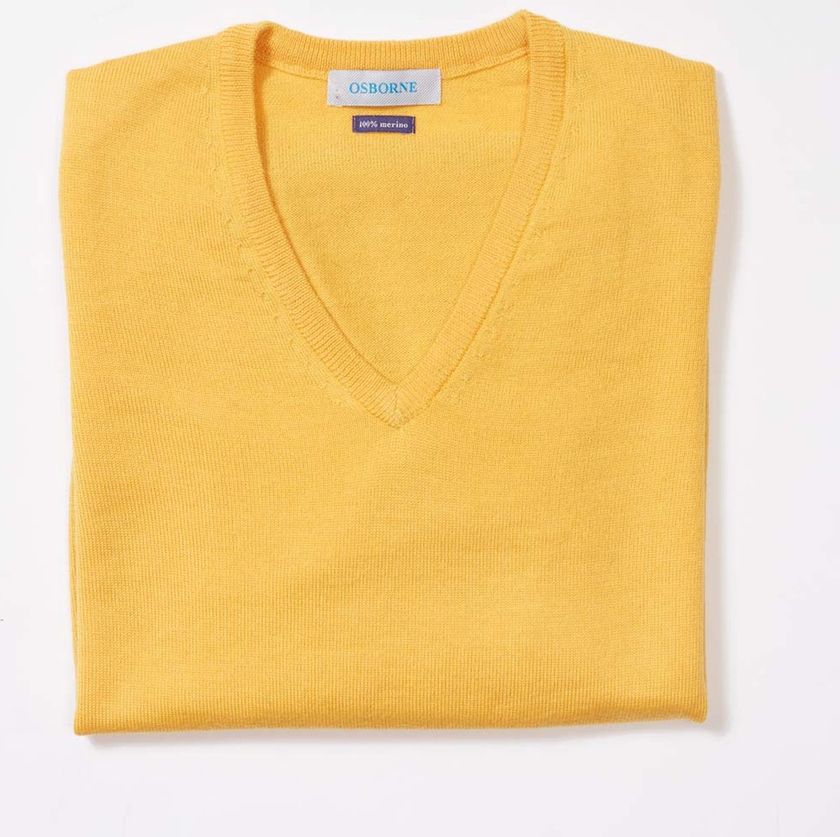 Osborne Knitwear Trui met V hals - Merino wol - Dames - Pamplemousse - XL