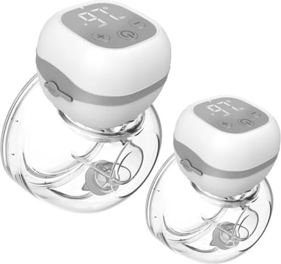 Journeyside Portable Breast Pump, Electric Breast Pump, Portable Electric Breast Pump with 3 Modes and 9 Levels, LED Display, Ultralight Milk Pump, 24 mm Flange, White