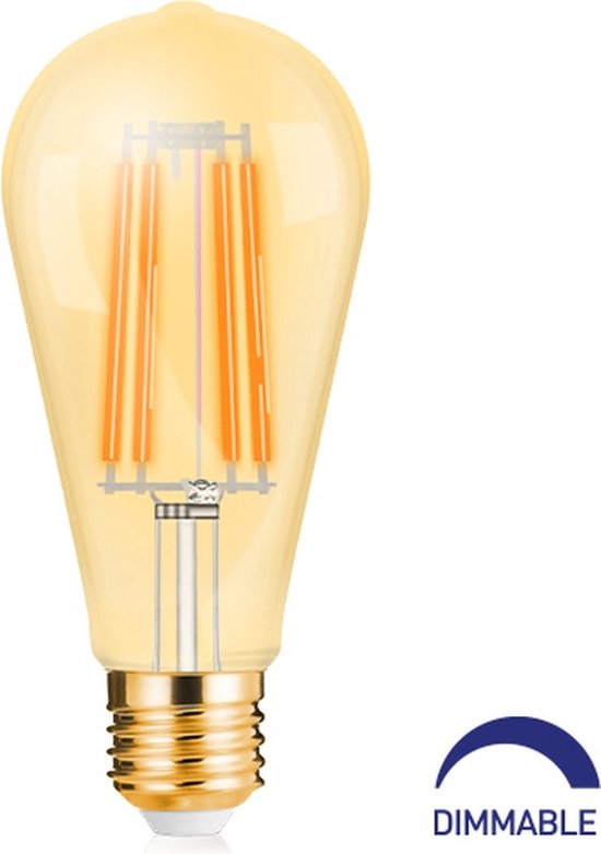 10 x Advance 6W - Dimbare - LED Lamp Filament - E27 Fitting - 2200K Warm Wit