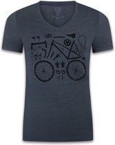 Le Patron Pièces de Bicyclette Casual T-Shirt Dames Donkerblauw-XS