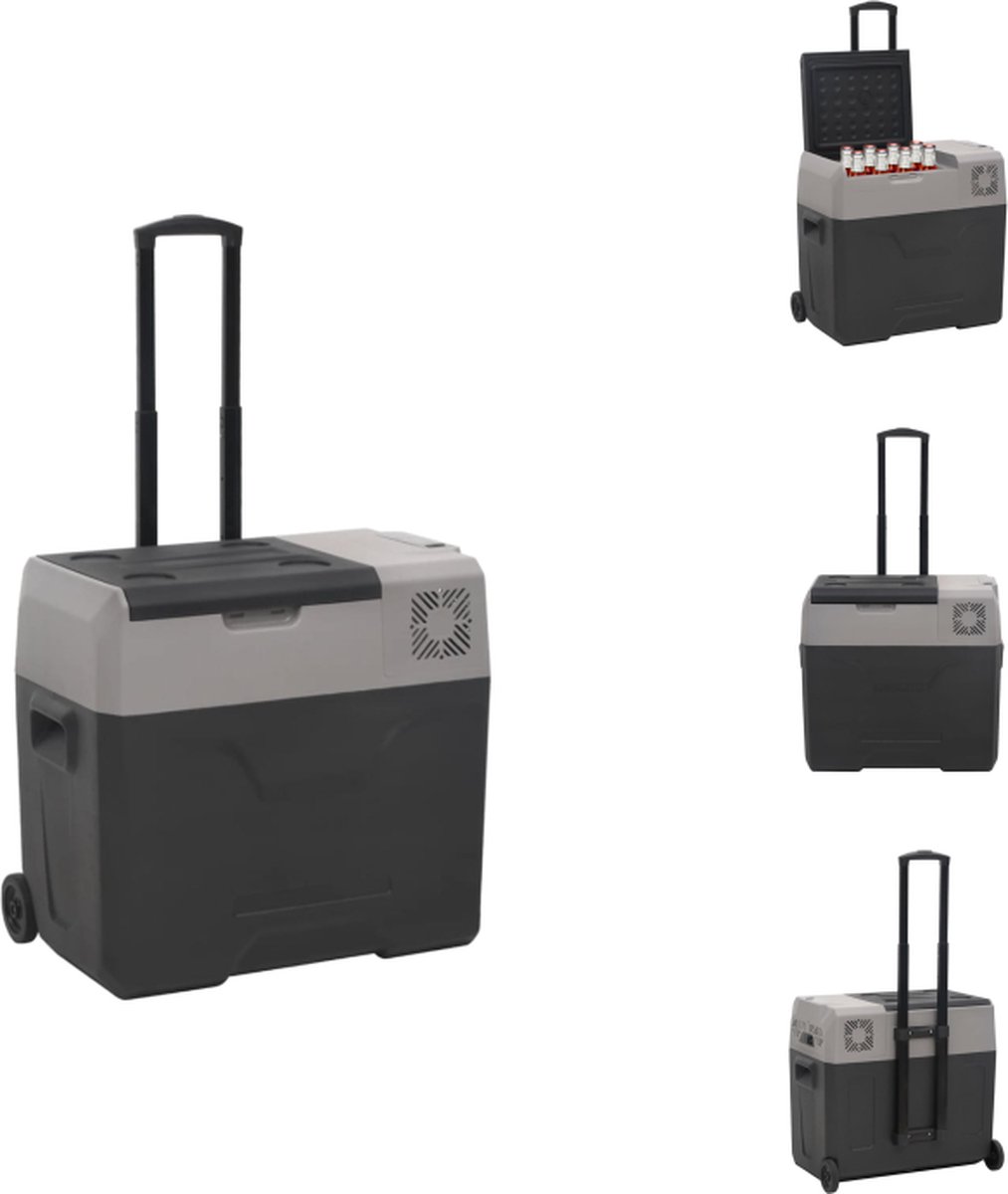 vidaXL Draagbare Koelbox - 40L - Grootte- 61x37.5x48-67cm - Efficiënte koeling - Autokoelbox met dubbele modus - Accubescherming - Anti-trillingsontwerp - Draagbaar - Koelbox