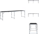 vidaXL inklapbare campingtafel - grijs - 240 x 60 x 55/62/70 cm - aluminium en MDF - draagvermogen 30-50 kg - Campingstoelaccessoire