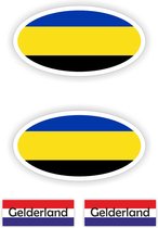 Provincie Gelderland vlaggen auto sticker set