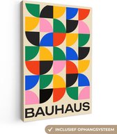 Canvas Schilderij 20x30 cm - Bauhaus - Abstract - Vintage - Kleurrijk - Kunst - Wanddecoratie slaapkamer - Muurdecoratie woonkamer - Kamer decoratie - Abstracte schilderijen - Woonaccessoires