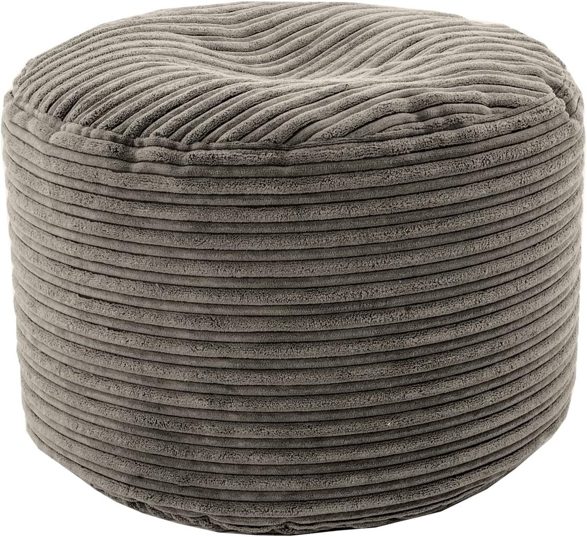 Ronde beanbag voetenbank | Jumbo corduroy voetensteun voor binnen | lichte gaming-poef voor volwassenen | duurzaam ergonomisch design voor uren van ontspanning (houtskool)