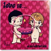 Luxe Valentijnskaart Love is...a celebration - 13,5x13,5cm - inclusief gekleurde envelop