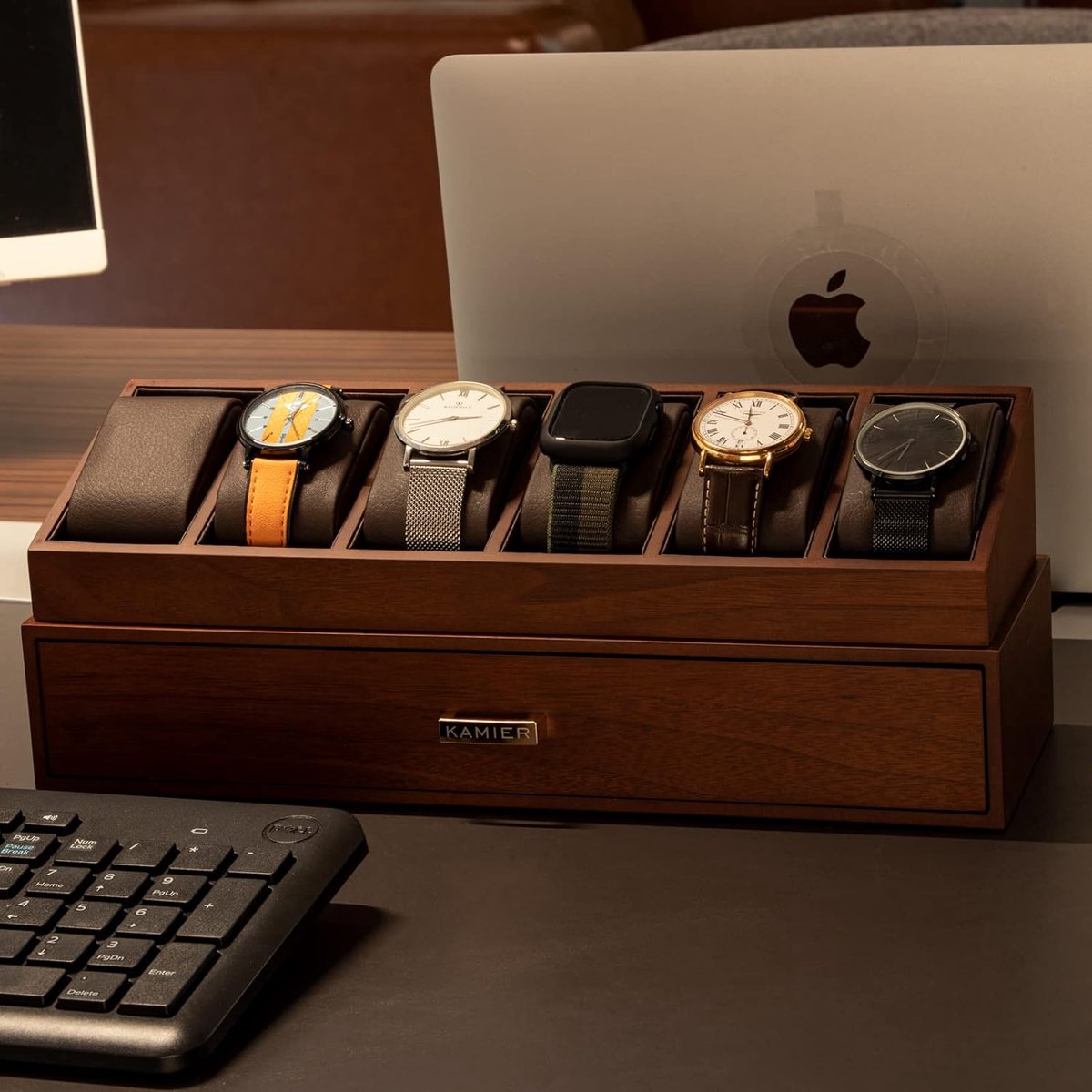 Holme & Hadfield Uhrenvitrine, Uhrenständer - Herren-Uhrenbox aus Holz, Uhrenbox-Organizer für