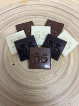 Chocolade cijfer 55 | Getal 55 chocola | Cadeau voor verjaardag of jubileum | Smaak Mix