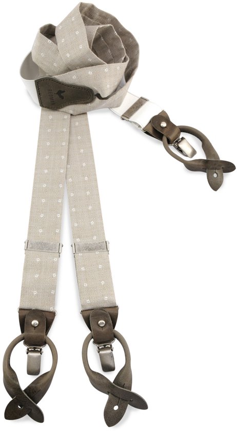Sir Redman - bretelles - 100% fabriqué aux Pays-Bas, - Bridal Blossom taupe clair - taupe clair / blanc