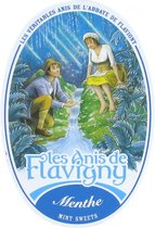 Les Anis de Flavigny - Anijspastilles met munt smaak - Bewaardoosje ovaal 50 gram anijssnoepjes