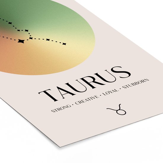 Poster in lijst - Fotolijst 80x120 cm - Posters - Sterrenbeeld - Taurus - Stier - Sterren - Zodiac sign - Posterlijst zwart - Decoratie - Wanddecoratie woonkamer - Muurdecoratie slaapkamer