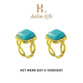 Helin Life - Ringen - Damesringen - Herenringen - Turkoois - Verstelbaar - 18K verguld - Geschenken - Goud