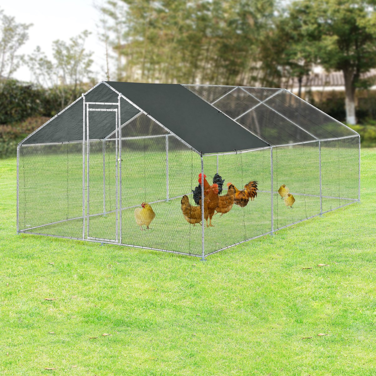 Bol.com Kippenren Wels buitenren 3x6x2 m donkergroen pro.tec aanbieding