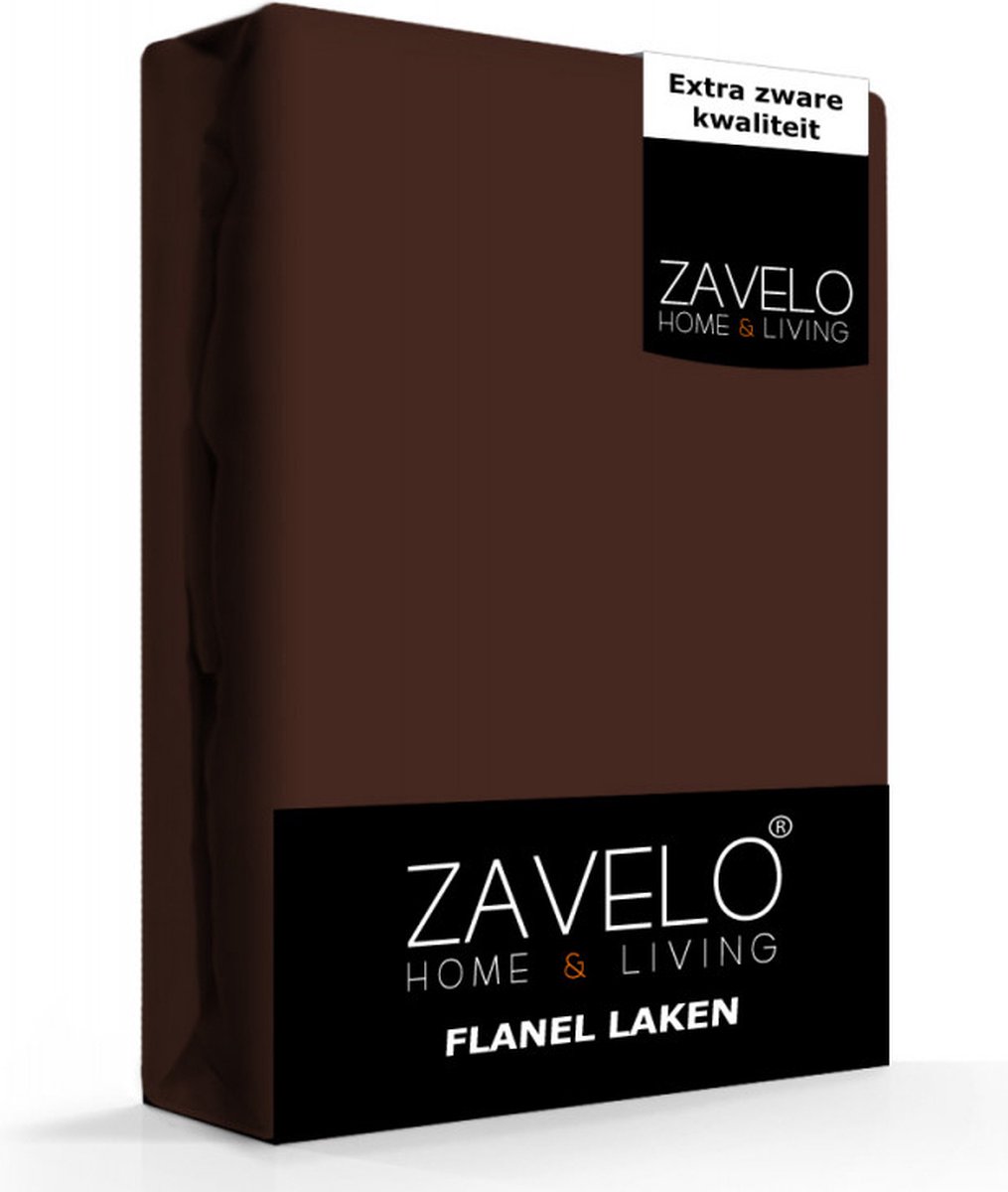 Zavelo Deluxe Flanel Laken Bruin - 2-persoons (200x260 cm) - 100% katoen - Extra Dik - Zware Kwaliteit - Hotelkwaliteit