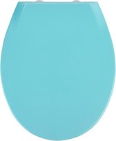 Premium WC-bril Kos Blue, toiletdeksel met softclosemechanisme en Fix-Clip hygiënische bevestiging voor gemakkelijk verwijderen, van breukvast, recyclebaar thermoplast, afmetingen (B x D): 37 x