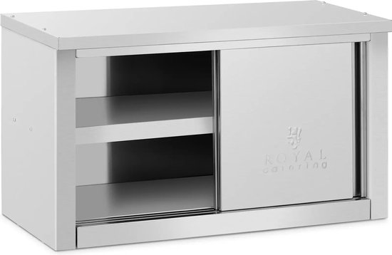 Royal Catering RVS wandkast - 900 x 400 x 500 mm - 70 kg laadvermogen per compartiment - Royal Catering