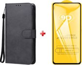 Xiaomi Redmi Note 13 Pro 4G / Poco M6 Pro 4G - zwart agenda book case hoesje + full glas screenprotector