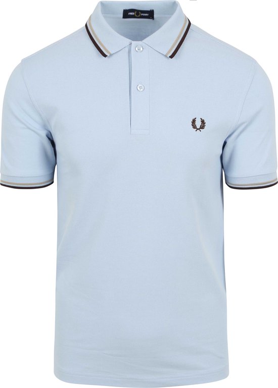 Fred Perry - Polo M3600 Lichtblauw V02 - Slim-fit - Heren Poloshirt Maat L