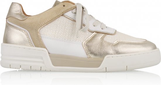 DWRS Label - Dames Sneakers Rugby Raffia - Sand Champagne - Maat 39