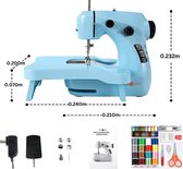 Naaimachine Kinderen 10 Jaar en Ouder - Cadeau voor je Kleine - Naaien voor Beginners - Meerdere Standen - Baby Blauw - Starterspakket