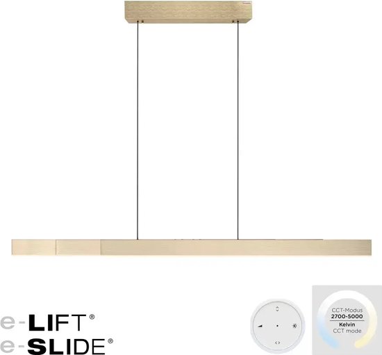 Paul Neuhaus - Lampe suspendue e-Lift + e-Slide L 120-200 cm or mat