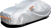 Universeel Autohoes - L: 470x180x150cm - Met Reflectiestrepen Waterdicht UV-bescherming - Zilver - Autoafdekking Voor Sedan