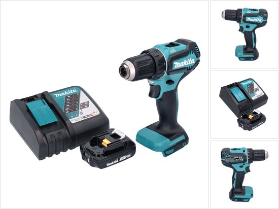 Makita DDF 485 RA1 accuboormachine 18 V 50 Nm borstelloos + 1x oplaadbare accu 2.0 Ah + lader