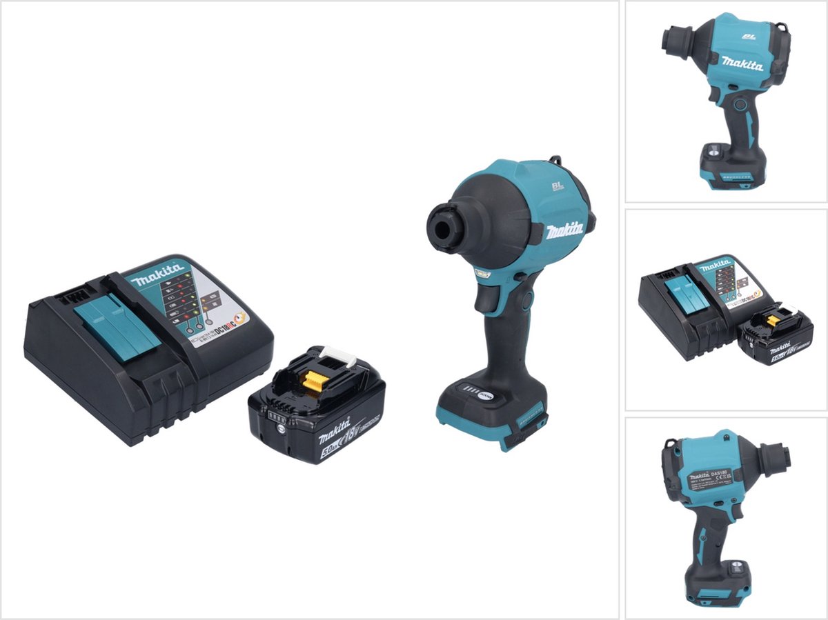 Makita DAS 180 RT1 accu-blazer 18 V borstelloos + 1x accu 5,0 Ah + oplader