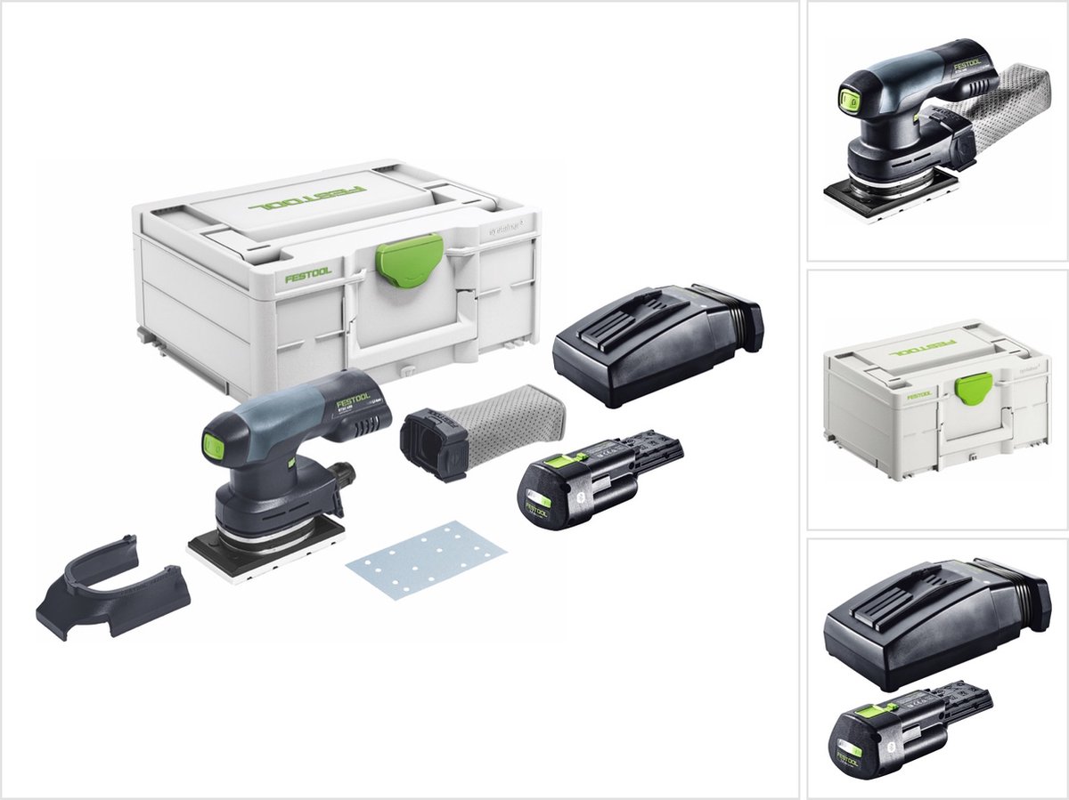 Festool RTSC 400-Basic accuschuifmachine 18 V 80 x 130 mm borstelloos + 1x accu 3.0 Ah + lader + systainer