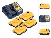 DeWalt DCB 1104 D4 accustartset 12 V / 18 V 4x accu 2.0 Ah + DCB 1104 lader