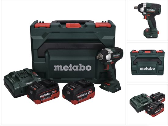 Metabo SSW 18 LT 300 BL accu-slagmoersleutel 18 V 300 Nm borstelloos + 2x oplaadbare accu 5,5 Ah + lader + metaBOX