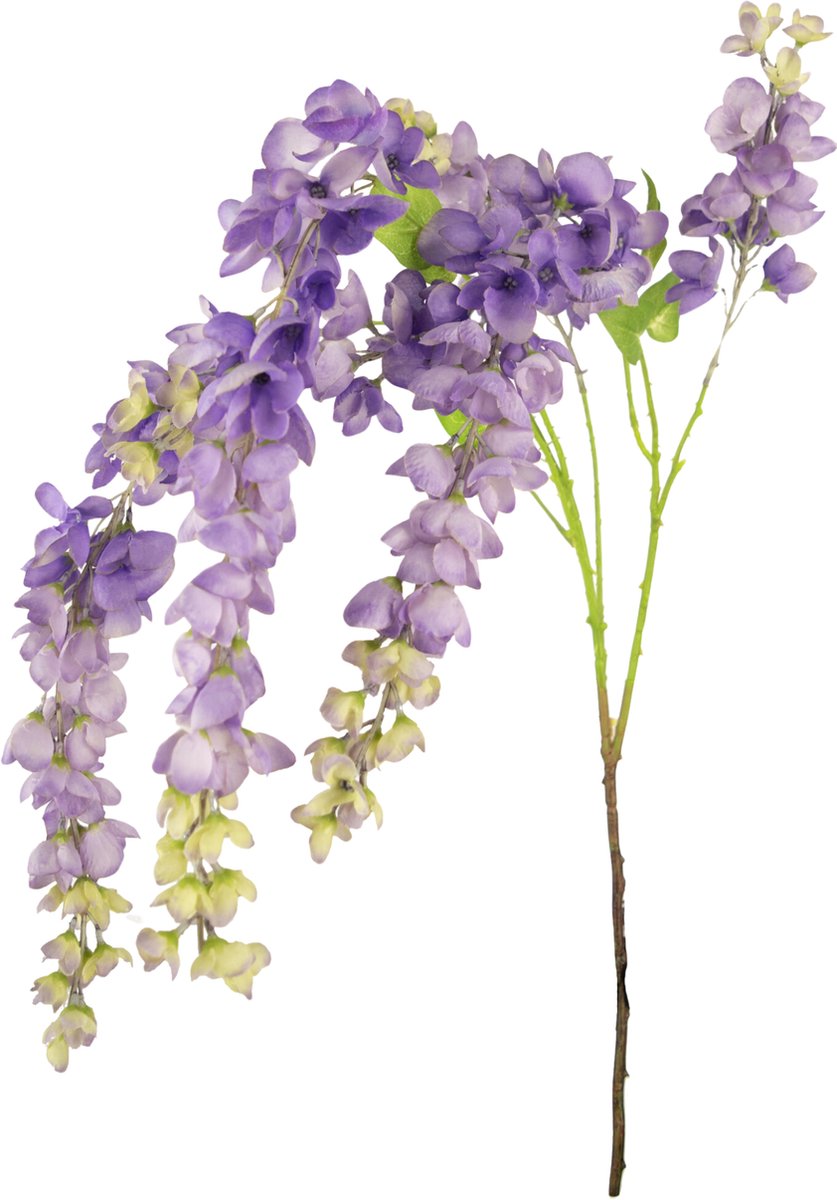 Kunstbloemen - Nepbloemen - Blauwe regen - Zijde - Paars - 115 cm