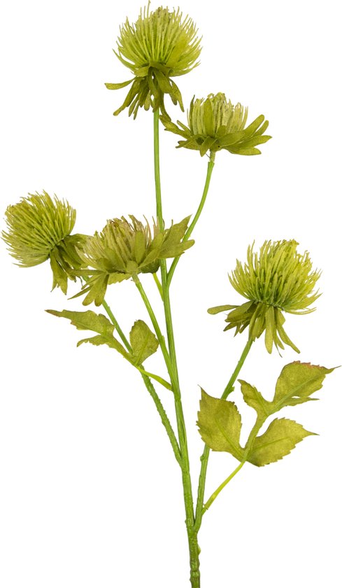 Kunstbloemen - Nepbloemen - Distel - Zijde - Groen - 66 cm