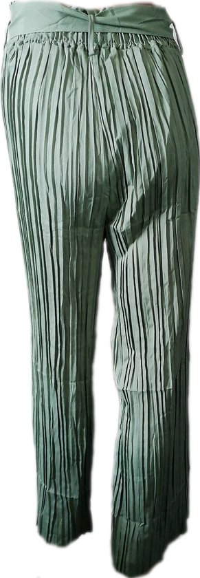 Pantalons - Pantalons d'été - Pantalons de Yoga - Pantalons de plage - Femme - Jambe large - Plissé - Comfort - Bande élastique - Vert - Taille 42 à 46