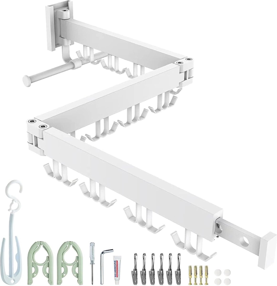 Goedkoopste Wanddroogrek inklapbaar - wand droogrek - Colour Name White