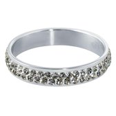 Quiges Stapelring Ring - Vulring Wit Zirkonia - Dames - RVS zilverkleurig - Maat 19 - Hoogte 4mm