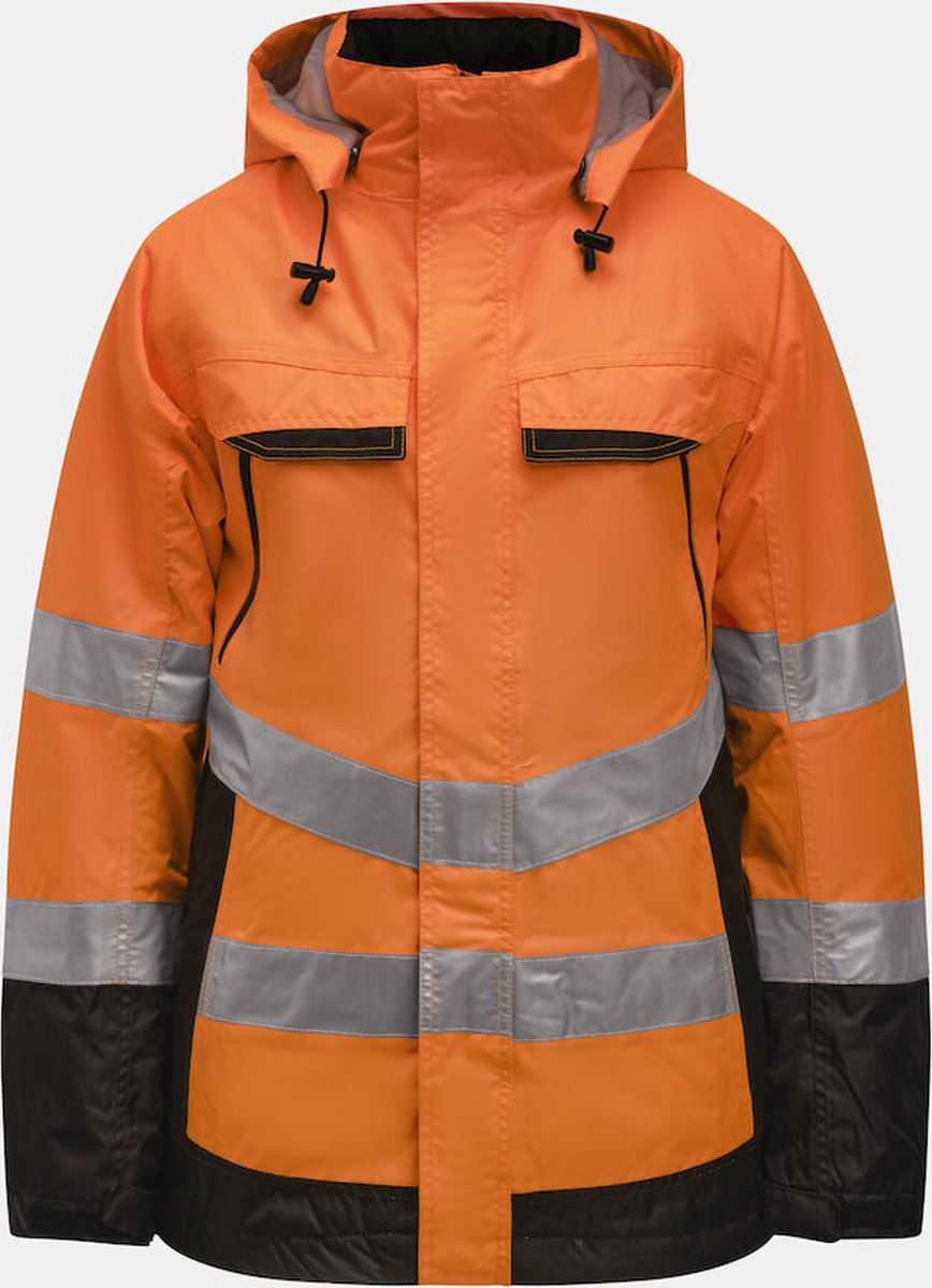 Jobman 1383 Hi-Vis Lined Jacket 65138362 - Oranje/Zwart - L