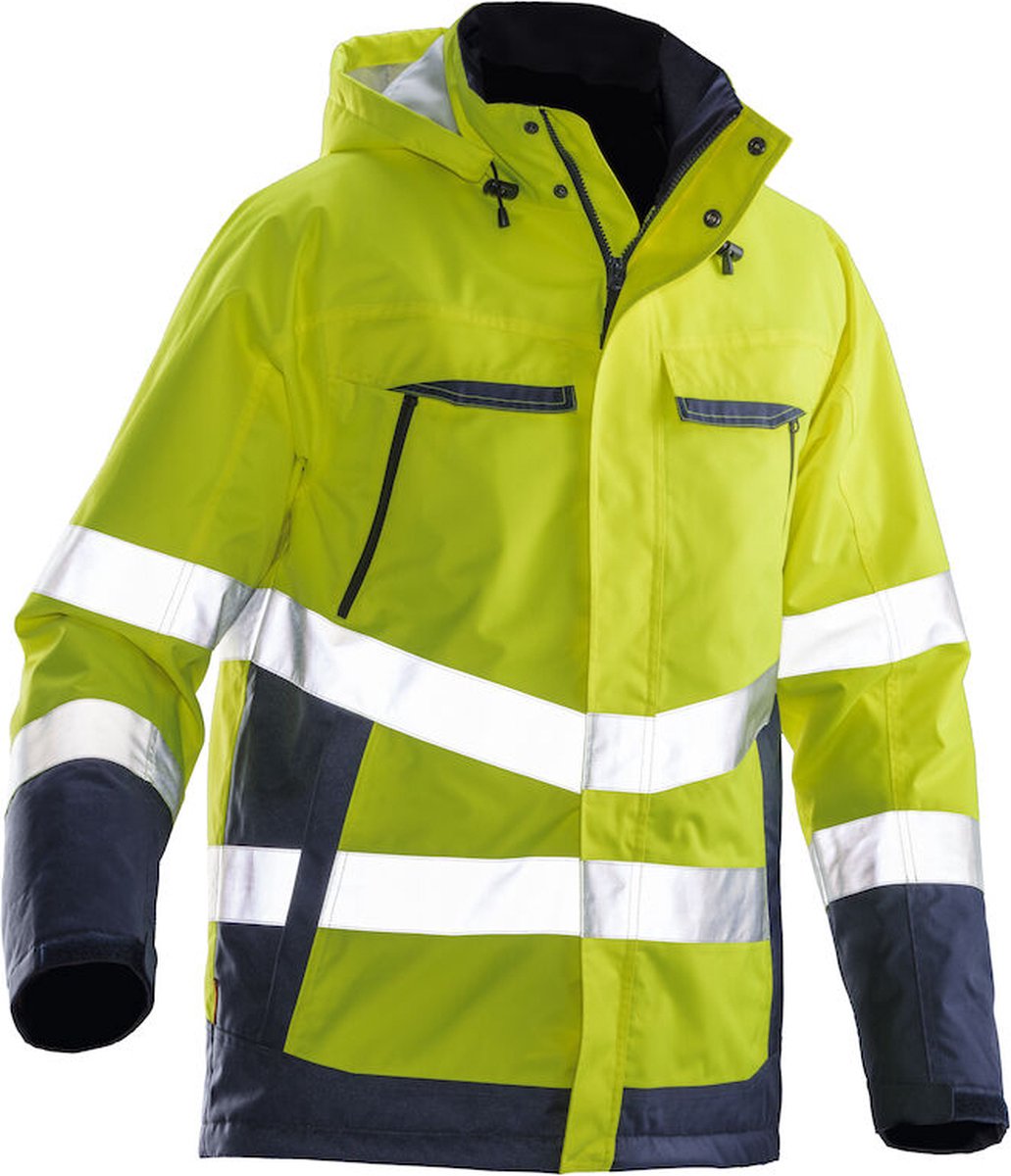 Jobman 1383 Hi-Vis Lined Jacket 65138362 Marineblauw