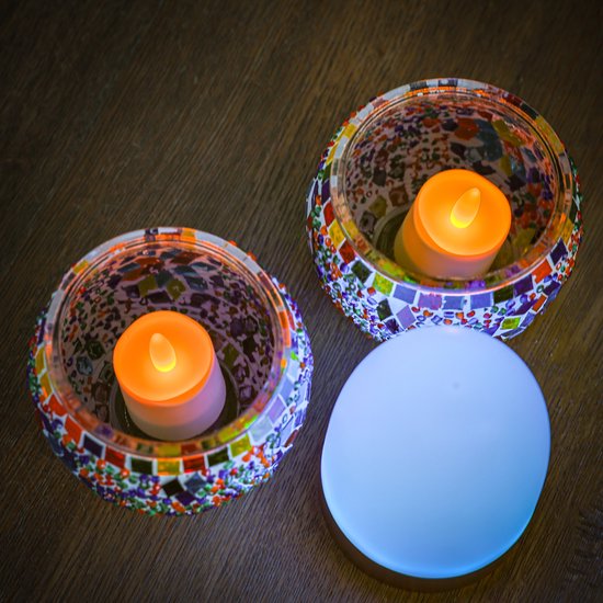 Cire/bougies à réchaud LED rechargeables 105 heures étanche blanc chaud (6 pièces) DORSETTO avec télécommande