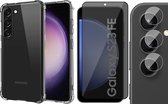 Hoesje geschikt voor Samsung Galaxy S23 FE - Privacy Screenprotector Volledig Dekkend Glas & Camera - Shockproof Transparant