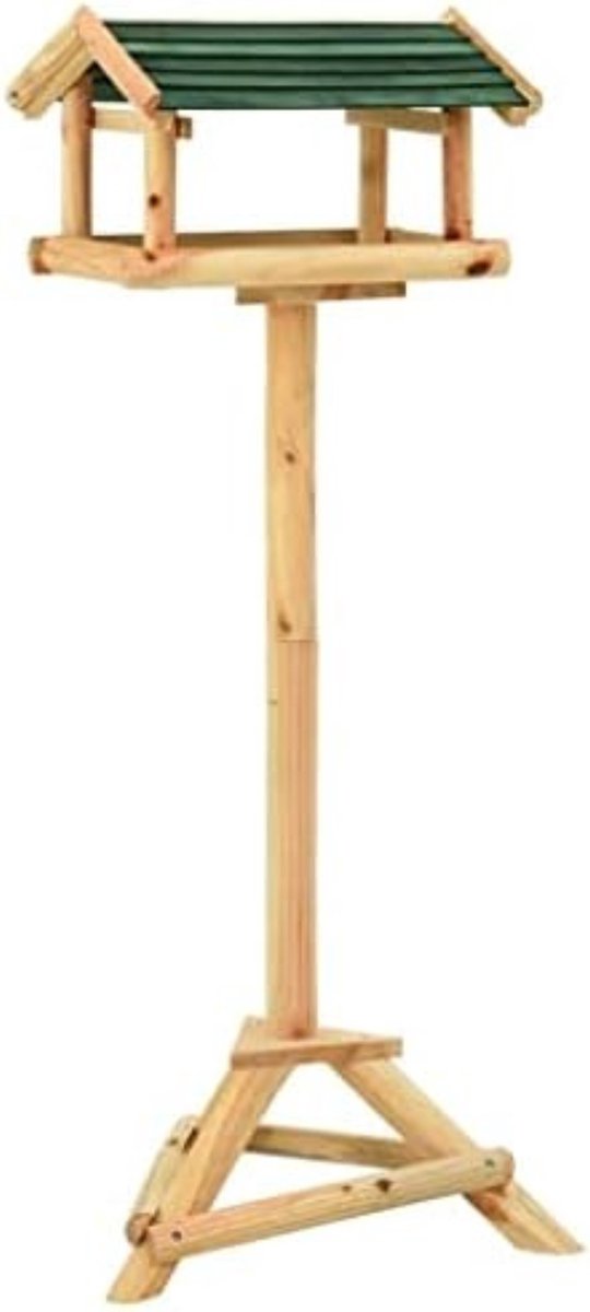 Bol.com Vogelhuisje op voet - Vogelhuis op paal - Voederhuisje voor vogels op paal - 37x28x100cm - Groen aanbieding
