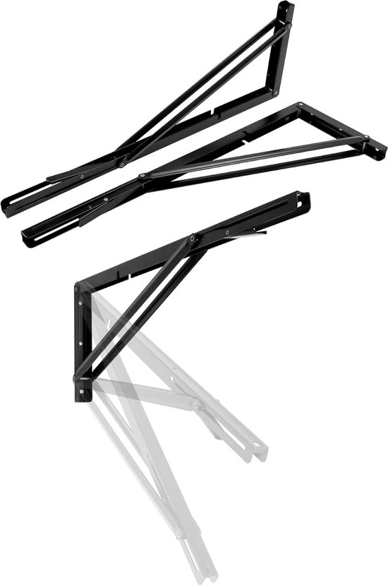 Klapconsole, 600 mm, 2 stuks, 600 mm, roestvrij staal, klaphoek