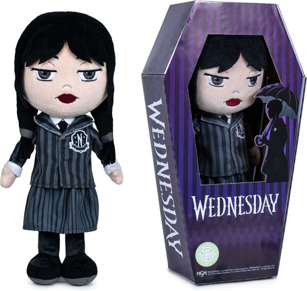 Wednesday Addams Plush - School uniform knuffel van 32 cm