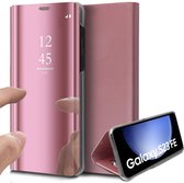 Hoesje geschikt voor Samsung Galaxy S23 FE - Spiegel Book Case Rosegoud