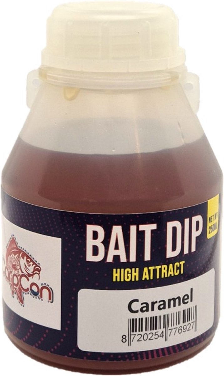 High Attract Bait Dip 'Caramel' - Bruin - 250ml - Karper Lokvoer - Vissen Lokaas - Voor aas/boilies