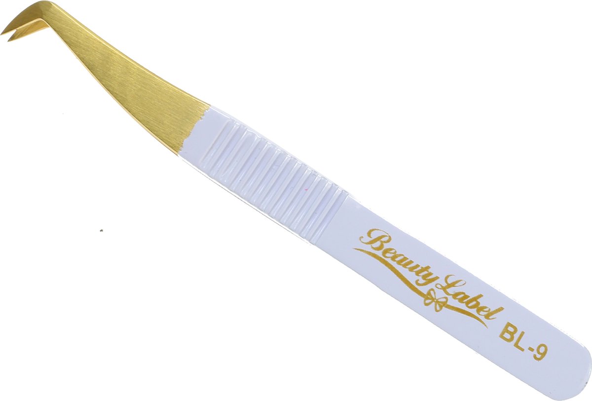 Goedkoopste Beauty Label Pincet BL-9 - Volume Tweezer- Wit/Goud